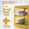 VEVOR Horizontal Cylinder Storage Cabinet, 4 x 33 lbs Cylinder Capacity, 31.02x30.04x35 inch Propane Storage Cage, Gas Cylinder Cabinet, Yellow Powder