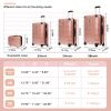 Luggage Sets ABS+PC Hardshell 4pcs Luggage Hardside Lightweight Durable Suitcase sets Spinner Wheels Suitcase with TSA Lock (12/20/24/28),ROSE GOLD -