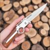 CampingGearGoals Portable Tactical Knife with Quick-Deploy Feature - stainless steel
