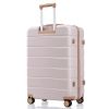 Premium ABS Travel Luggage Set , 3-Piece TSA Lock Suitcase Ensemble with 20, 24, and 28 Inch Sizes with 360Â° Spinner Wheels, light grey and golden -