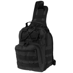 Mens Backpack Tactical Sling Shoulder Bag Molle Travel Chest Pack Outdoor Hiking - Black