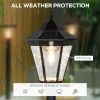 Outsunny 77" Solar Lamp Post Light, Waterproof Aluminum Outdoor Vintage Street Lamp, Motion Activated Sensor PIR, Adjustable Brightness, for Garden, L