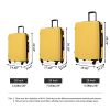 3 Piece Luggage Sets ABS Lightweight Suitcase with Two Hooks;  Spinner Wheels;  TSA Lock;  (20/24/28) - Yellow
