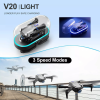 4DRC V20 RC Drone WIFI FPV 6K HD Dual Camera Gesture Photo Quadcopter 2 Battery,Suitable for beginners. - black