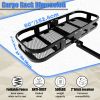 Trailer Hitch Cargo Carrier 500 Lbs,Heavy Duty Hitch Basket,Folding Cargo Carrier Hitch Mount Fits 2" Hitch Receiver with Waterproof Cargo Bag,License