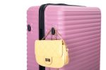 3 Piece Luggage Sets ABS Lightweight Suitcase with Two Hooks, Spinner Wheels, TSA Lock, (20/24/28) PINK - as Pic