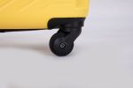 3 Piece Luggage Sets ABS Lightweight Suitcase with Two Hooks;  Spinner Wheels;  TSA Lock;  (20/24/28) - Yellow