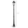 76.5" Solar Lamp Post Light, Dusk to Dawn Vintage Style Street Light, Aluminum Solar Powdered Lamp, PIR Motion Sensor for Garden, Lawn, Pathway, Drive