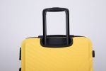 3 Piece Luggage Sets ABS Lightweight Suitcase with Two Hooks;  Spinner Wheels;  TSA Lock;  (20/24/28) - Yellow