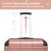 Luggage Sets ABS+PC Hardshell 4pcs Luggage Hardside Lightweight Durable Suitcase sets Spinner Wheels Suitcase with TSA Lock (12/20/24/28),ROSE GOLD -