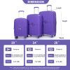Expandable Hardshell Suitcase Double Spinner Wheels PP Luggage Sets Lightweight Durable Suitcase with TSA Lock,3-Piece Set (20/24/28) , Purple - as Pi