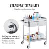 VEVOR Medical Cart, 2-Layer Stainless Steel Cart 220 lbs Weight Capacity, Lab Utility Cart with 360Â° Silent Wheels and a Drawer for Lab, Clinic, Kitc