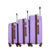 5 Piece Suitcase Set, PP Hardshell Carry on Suitcase Set, Travel Suitcases with Silent plane wheeland TSA Lock PURPLE. - as Pic