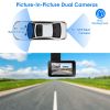 1080P Dual Lens Dash Cam Vehicle Driving Recorder Car DVR with WiFi GPS G-Sensor APP Control Motion Detection Parking Monitor Night Vision - Black