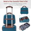Hardshell Luggage Sets 3 Pieces 20"+28" Luggages and Cosmetic Case Spinner Suitcase with TSA Lock Lightweight,Blue - as Pic