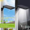 Solar Wall Light Outdoor 60LEDs PIR Motion Sensor Remote Control Wireless Lamps - Black
