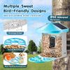 VEVOR Smart Bird Feeder with Camera 2K HD AI Identify Bird Species Solar-Powered - 2 Panels on Roof Side - Blue