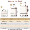 Hardshell Luggage Sets 3 Pieces 20"+28" Luggages and Cosmetic Case Spinner Suitcase with TSA Lock Lightweight,White - as Pic