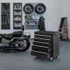 5-Drawer Rolling Tool Chest w/Lock & Key, Tool Storage Cabinet with Wheels, Top Cushion & Drawer Liners, Tool Organizer Box for Garage, Warehouse & Re
