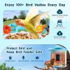 VEVOR Smart Bird Feeder with Camera 2K HD AI Identify Bird Species Solar-Powered - 2 Panels on Roof Side - Blue