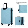 3 Piece Luggage Sets ABS Lightweight Suitcase with Two Hooks, Spinner Wheels, TSA Lock, (20/24/28) Green - as Pic