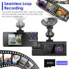 WiFi FHD 1080P Car Dash Cam 3 Channels Front Rear Inside Dash Camera with Loop Recording Reversing Visual 170Â° Wide Angle 64G Card Included - with 64
