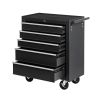 5-Drawer Rolling Tool Chest w/Lock & Key, Tool Storage Cabinet with Wheels, Top Cushion & Drawer Liners, Tool Organizer Box for Garage, Warehouse & Re