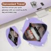 Hardshell Luggage Sets with Bags Lightweight Suitcase Double Spinner Wheels with TSA Lock ,Single Vintage Luggage 24 IN,Purple - as Pic