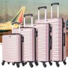 Hardshell Luggage Sets Suitcase ABS Lightweight with Spinner Wheels and TSA Lock Blue - as picture