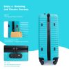 3 Piece Luggage Sets ABS Lightweight Suitcase with Two Hooks, Spinner Wheels, TSA Lock, (20/24/28) Turquoise - as Pic