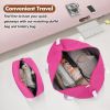 Hardshell Luggage Sets with Bags Lightweight Suitcase Double Spinner Wheels with TSA Lock ,Single Vintage Luggage 24 IN,Pink - as Pic