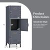 Metal Storage Locker with 3 Lockable Doors and Adjustable Feet - as show