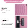luggage 4-piece ABS lightweight suitcase with rotating wheels, 24 inch and 28 inch with TSA lock, (16/20/24/28) PINK - as Pic