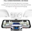 2K QHD Mirror Dash Cam with 64G SD Card Waterproof Backup Rear View Mirror Camera Front and Rear Dual Driving Recorder for Car - Black