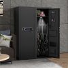 Heavey Duty,Large Size 5-8 Gun,Black Gun Cabinet with Electronic Password Keypad Lock,Unassembled Metal Rifle Gun Security Cabinet Safe Locker - as Pi