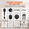VEVOR Front Door Handle and Deadbolt Set, Matte Black Front Door Lock Set with Interior Knob, Adjustable Hole Spacing Single Cylinder Handleset
