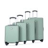 luggage 4-piece ABS lightweight suitcase with rotating wheels, 24 inch and 28 inch with TSA lock, (16/20/24/28) OLIVE GREEN - as Pic