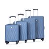 luggage 4-piece ABS lightweight suitcase with rotating wheels, 24 inch and 28 inch with TSA lock, (16/20/24/28) BLUE - as Pic