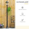 Outsunny 77" Solar Lamp Post Light, Waterproof Aluminum Outdoor Vintage Street Lamp, Motion Activated Sensor PIR, Adjustable Brightness, for Garden, L
