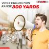 5 Core Megaphone Bullhorn Speaker 20W Bull Horn Battery Power Cheer Megafono 300 Meters Range Loudspeaker W Siren Recording Ergonomic Handle for Coach