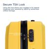 3 Piece Luggage Sets ABS Lightweight Suitcase with Two Hooks;  Spinner Wheels;  TSA Lock;  (20/24/28) - Yellow