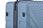 3 Piece Luggage Sets ABS Lightweight Suitcase with Two Hooks;  Spinner Wheels;  TSA Lock;  (20/24/28) - Blue