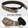 VOTAGOO Tactical Belt, 1.75'' MOLLE Battle Belt with Quick Release Buckle, Low Profile Laser-Cut Battle Belt for Range - Cp Camo - L
