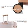Premium ABS Travel Luggage Set , 3-Piece TSA Lock Suitcase Ensemble with 20, 24, and 28 Inch Sizes with 360Â° Spinner Wheels, light grey and golden -