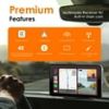 REXING 7" Wireless CarPlay/Android Auto Receiver, 4K Dash Cam, 1080p Rear, GPS, Bluetooth, 32GB Card - REXING 7" Wireless CarPlay/Android