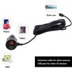 Universal Cigarette Lighter Power Cable for Dash Camera, with USB Charger and Switch Button (Mini USB 11.5ft) - MINI