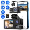 WiFi FHD 1080P Car Dash Cam 3 Channels Front Rear Inside Dash Camera with Loop Recording Reversing Image Night Vision 170Â° Wide Angle Support 64G