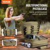 VEVOR Range Bag for 2 Pistols Tactical Gun Bag 2 Built-in Pistol Bags Brown, Range Bag for Handguns Gun Case Bag with Lockable Zipper for Shooting Ran