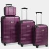 Luggage Sets ABS+PC Hardshell 4pcs Luggage Hardside Lightweight Durable Suitcase sets Spinner Wheels Suitcase with TSA Lock (12/20/24/28),Purple - as