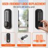 VEVOR Mechanical Keyless Entry Door Lock, 14 Digit Keypad, Outdoor Gate Door Locks Set with Surface-mounted Latch, Water-proof Zinc Alloy